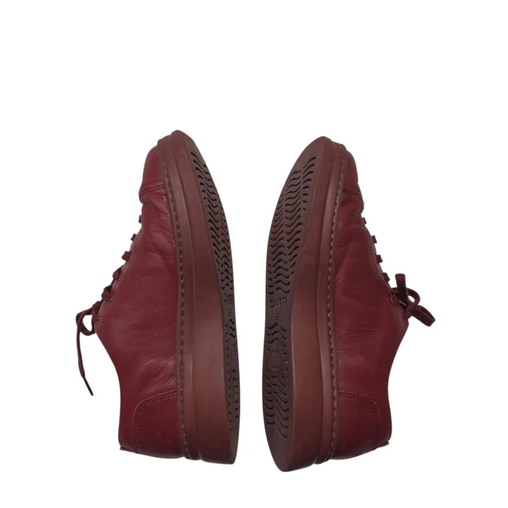 Camper Runner Four Sneakers Women 38 Burgundy Leather Lace Up Comfort Shoes